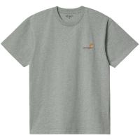 CARHARTT WIP AMERICAN SCRIPT GREY HEATHER T-SHIRT