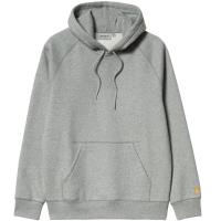 CARHARTT WIP HOODED CHASE SWEATSHIRT GREY HEATHER/GOLD