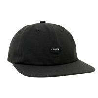 OBEY LOWER CASE TECH 6 PANEL STRAPBACK BLACK CAPPELLO