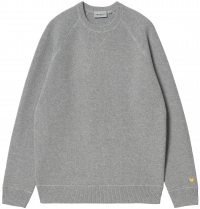 CARHARTT CHASE SWEATER GREY HEATHER/GOLD MAGLIONE