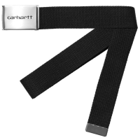 CARHARTT WIP CLIP BELT CHROME BLACK