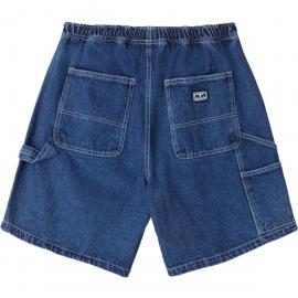 OBEY EASY CARPENTER SHORT STONE WASH INDIGO DENIM