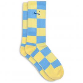 EMENTA CHESS SKY BLUE/YELLOW CALZINI