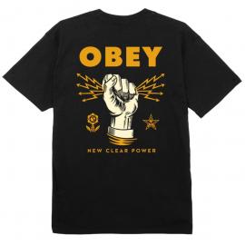 OBEY NEW CLEAR POWER BLACK T-SHIRT