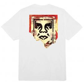 OBEY RIPPED ICON WHITE T-SHIRT