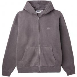 OBEY LOWERCASE ZIP PIGMENT DIGITAL BLACK FELPA