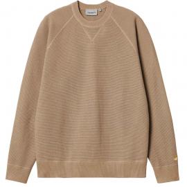 CARHARTT WIP CHASE SWEATER DUSTY H BROWN/GOLD MAGLIONE 