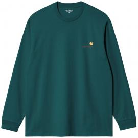 CARHARTT WIP L/S AMERICAN SCRIPT MALACHITE T-SHIRT