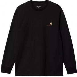 CARHARTT WIP L/S AMERICAN SCRIPT BLACK T-SHIRT