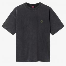 FUNKY T-SHIRT LOGO EMBROIDERY TEE WASHED BLACK