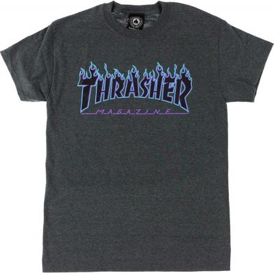 THRASHER FLAME GREY T-SHIRT