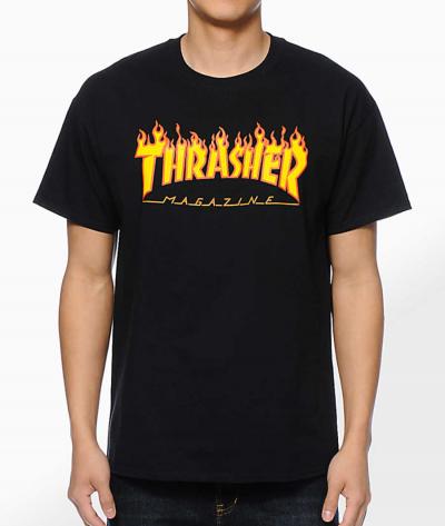 THRASHER FLAME BLACK T-SHIRT