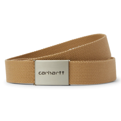 CARHARTT WIP CLIP BELT CHROME LEATHER