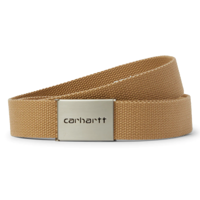 CARHARTT WIP CLIP BELT CHROME LEATHER CINTURA