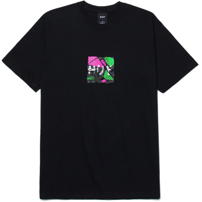 HUF GET A GRIP BLACK T-SHIRT