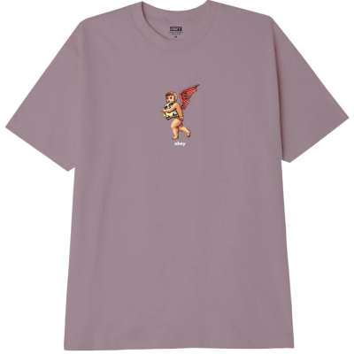 OBEY ANGEL WINGS CLASSIC LILAC CHALK T-SHIRT
