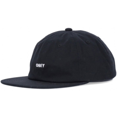 OBEY BOLD 6 PANEL STRAPBACK BLACK CAPPELLO