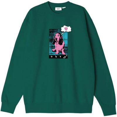 OBEY LOVE PUP PREMIUM CREW ADVENTURE GREEN FELPA