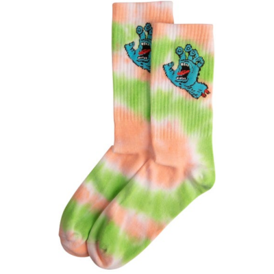 SANTA CRUZ SCREAMING HAND WHITE TIE DYE CALZINI