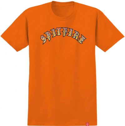 SPITFIRE OLD E ORANGE/RED/YELLOW T-SHIRT BAMBINO