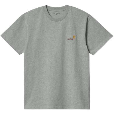 CARHARTT WIP AMERICAN SCRIPT GREY HEATHER T-SHIRT