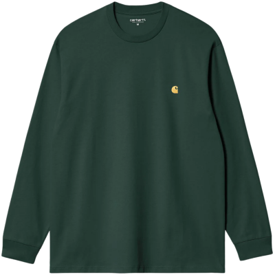CARHARTT WIP L/S CHASE DISCOVERY GREEN/GOLD T-SHIRT