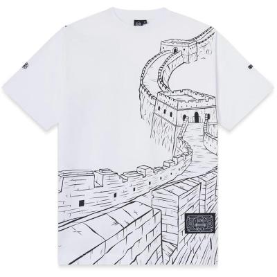 DOLLY NOIRE CHINESE WALL OUTLINE OVER WHITE T-SHIRT