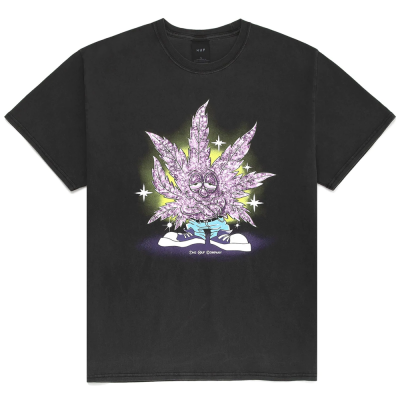 HUF x 420 CRYSTAL BUDDY WASHED BLACK T-SHIRT