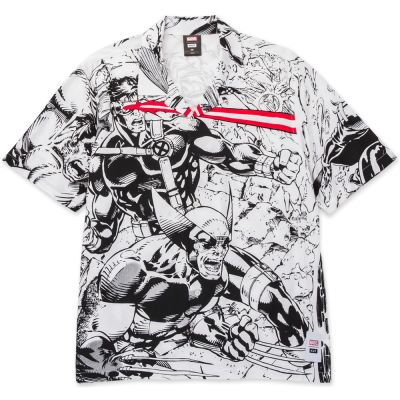  HUF x MARVEL X-MEN RESORT WHITE CAMICIA