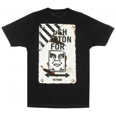 OBEY CROSSWALK SIGN BLACK T-SHIRT