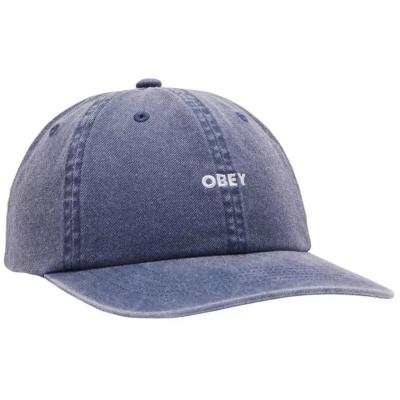 OBEY PIGMENT LOWERCASE 6 PANEL STRAPBACK PIGMENT NAVY CAPPELLO