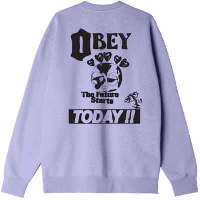 OBEY THE FUTURE STARTS TODAY PREMIUM CREW DIGITAL LAVENDER FELPA