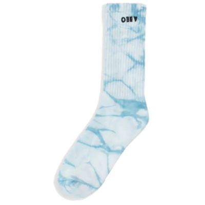 OBEY TIE DYE TURQUOISE MULTI CALZINI