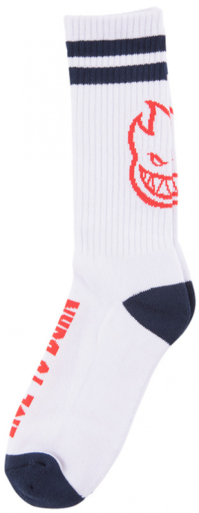SPITFIRE HEADS UP WHITE/NAVY/RED CALZINI