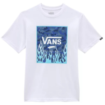 VANS BY PRINT BOX WHITE/CAMO FLAME T-SHIRT BAMBINO