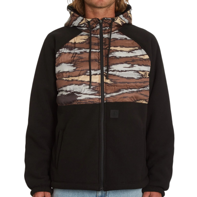 VOLCOM MUZZER TRIPPER ZIP BARK BROWN FELPA