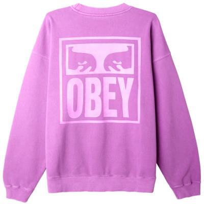 OBEY PIGMENT EYES ICON EXTRA HEAVY CREW DEWBERRY FELPA