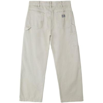 OBEY BIGWIG DENIM CARPENTER SILVER GREY PANTALONI