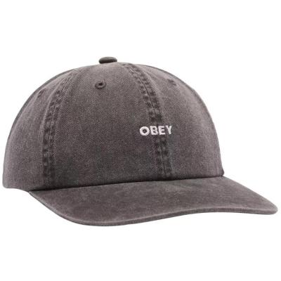 OBEY PIGMENT LOWERCASE 6 PANEL STRAPBACK PIGMENT BLACK CAPPELLO