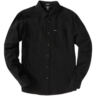 VOLCOM CADEN SOLID BLACK CAMICIA