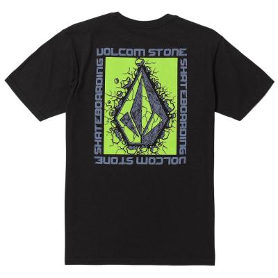 VOLCOM STONE BREAKAGE BLACK T-SHIRT BAMBINO