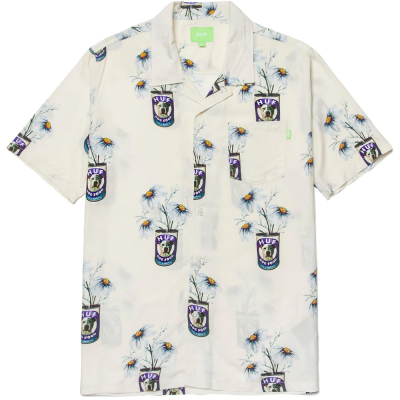 HUF CANNED RESORT TOP WHITE CAMICIA