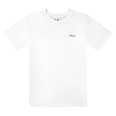 CARHARTT WIP SCRIPT EMBROIDERY WHITE BLACK T-SHIRT