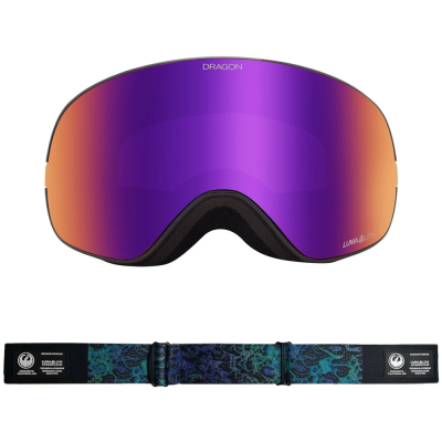 DRAGON X2S BLACK PEARL/PURPLE ION + AMBER MASCHERA SNOWBOARD