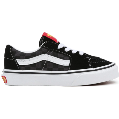 VANS Sk8-LOW CHECKERBOARD BLACK/TONAL SCARPE BAMBINO