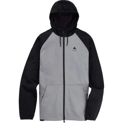 BURTON CROWN WATERPROOF FULL ZIP GREY HEATHER/TRUE BLACK FELPA SNOWBOARD