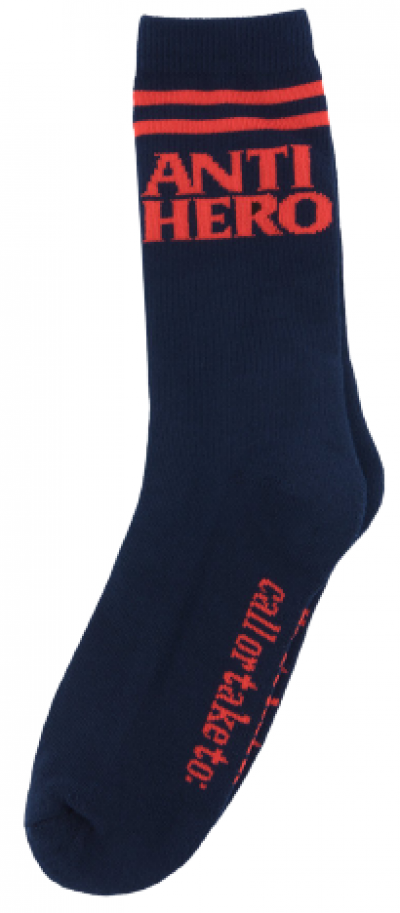 ANTIHERO BLACK HERO IF FOUND SOCK NAVY/RED CALZINI