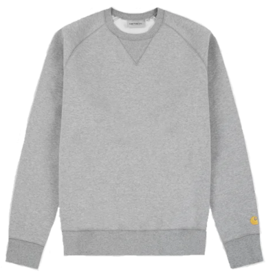 CARHARTT WIP CHASE SWEATSHIRT GREY HEATHER/GOLD FELPA