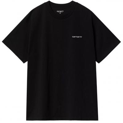CARHARTT WIP S/S SCRIPT EMBROIDERY BLACK/WHITE T-SHIRT