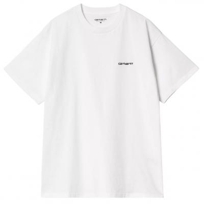 CARHARTT WIP S/S SCRIPT EMBROIDERY WHITE/ BLACK T-SHIRT